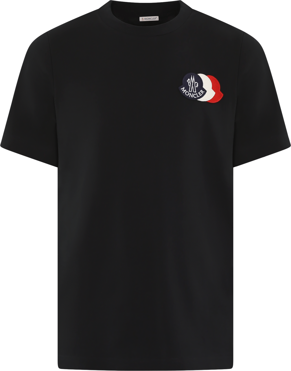 Moncler Heren Tricolor Logo T-Shirt Blauw Blauw