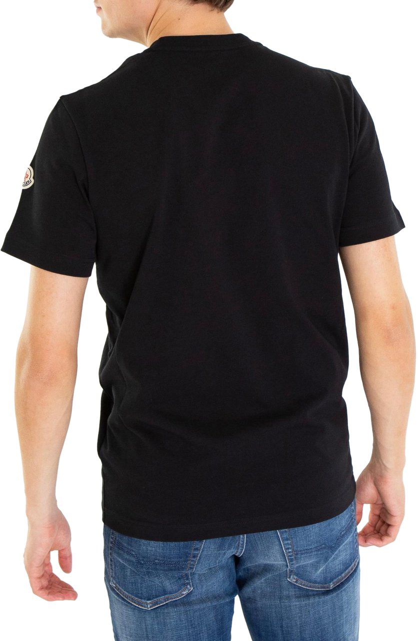 Moncler Heren Tricolor Logo T-Shirt Blauw Blauw