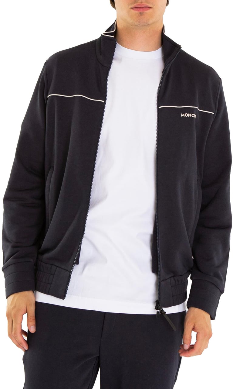 Moncler Heren Zip Up Cardigan Zwart Zwart