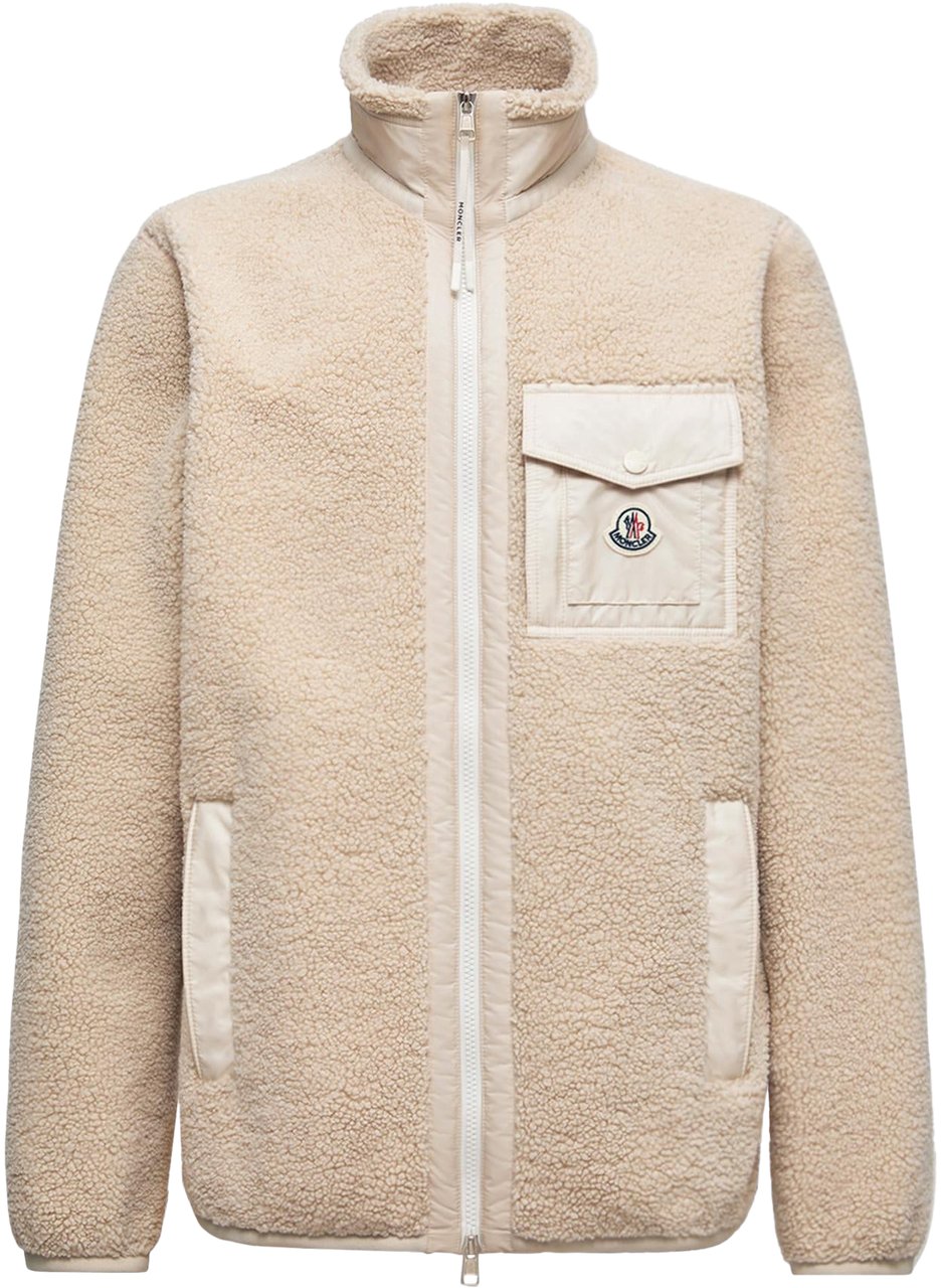 Moncler Heren Zip Up Cardigan Beige