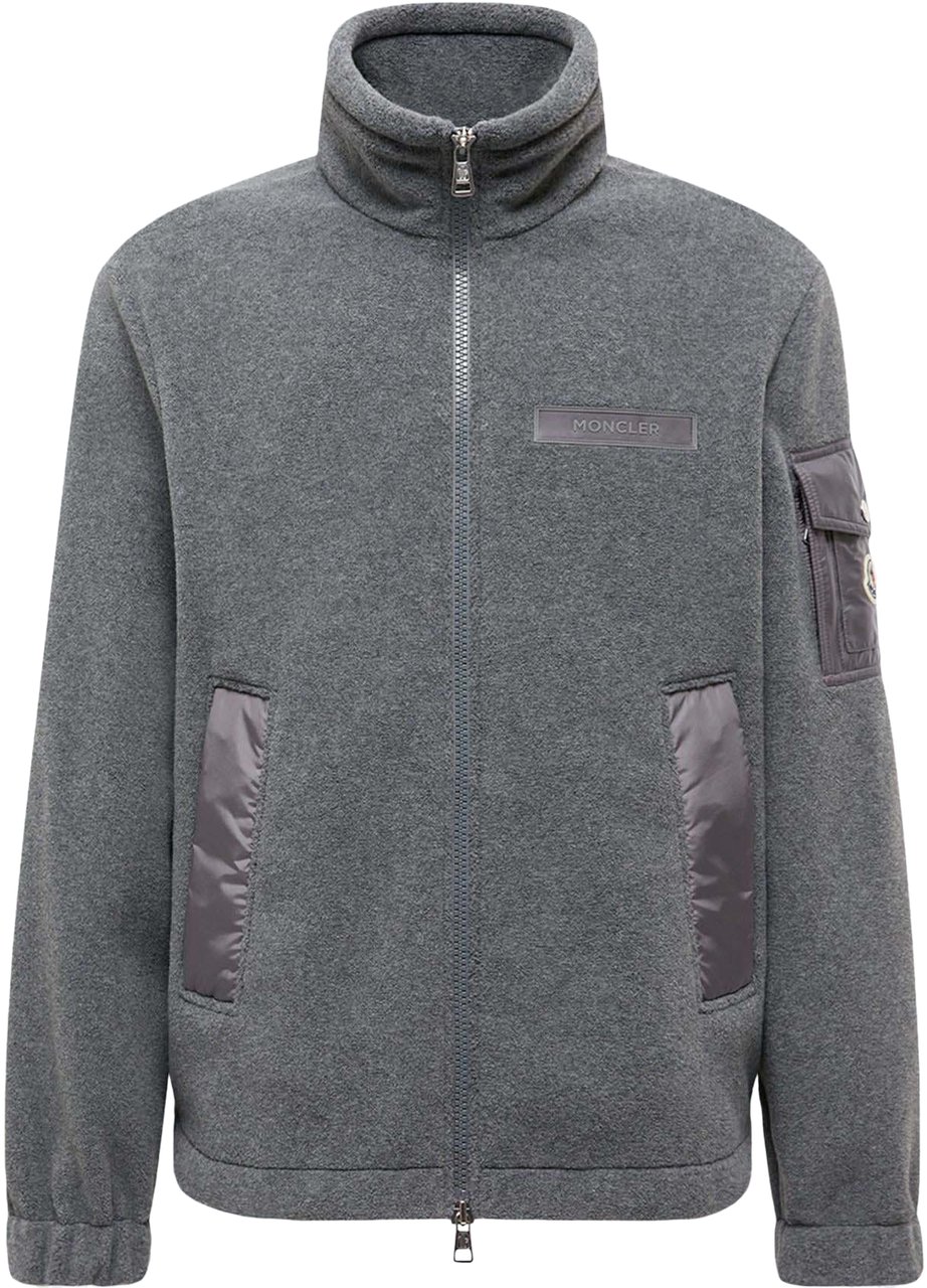Moncler Heren Zip Up Cardigan Grijs Roze