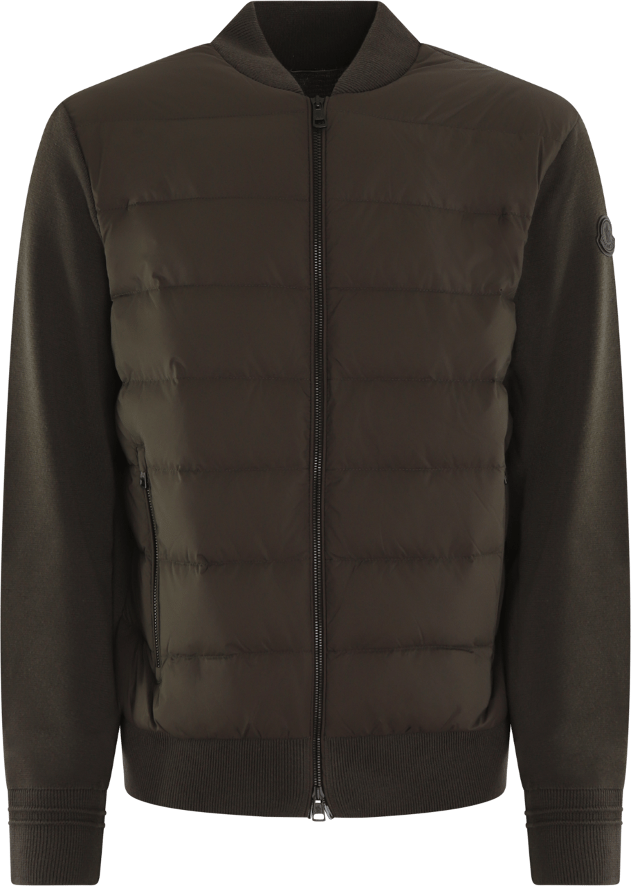 Moncler Heren Padde Wool Zip-Up Jacket Grijs Grijs