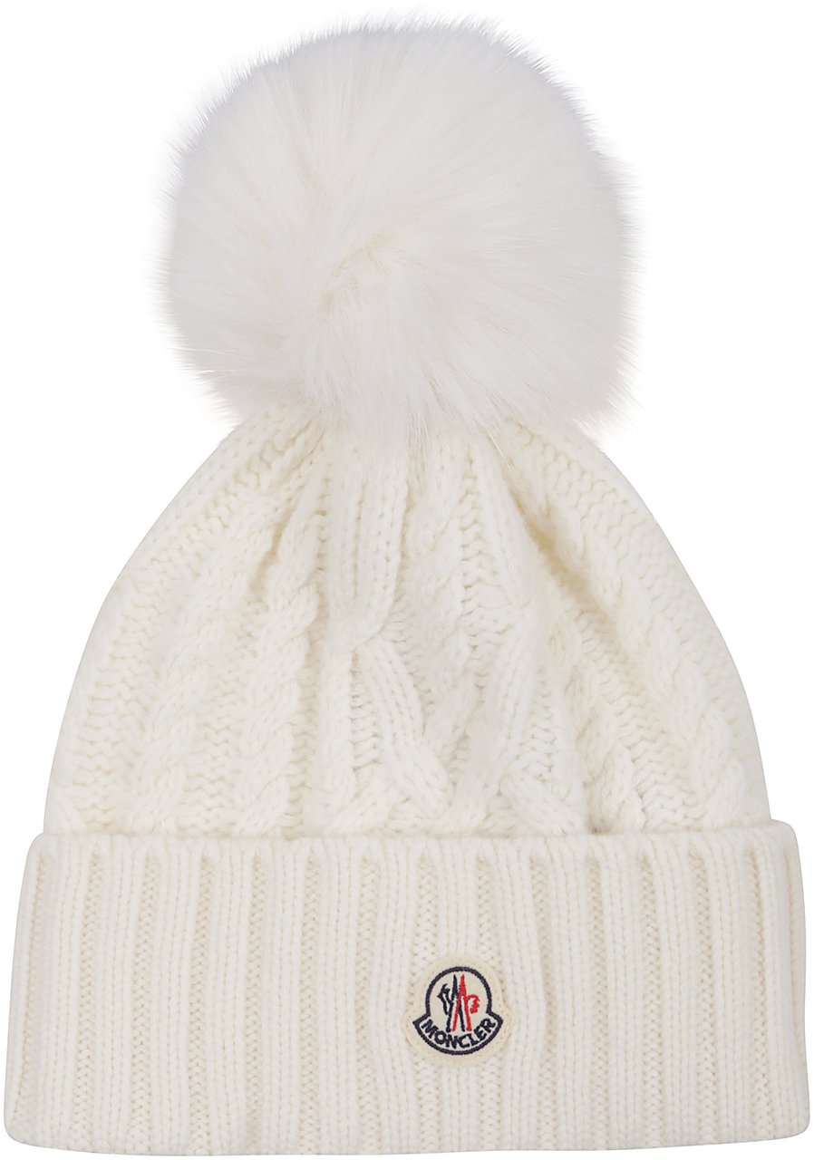 Moncler Tricot Beanie White Wit