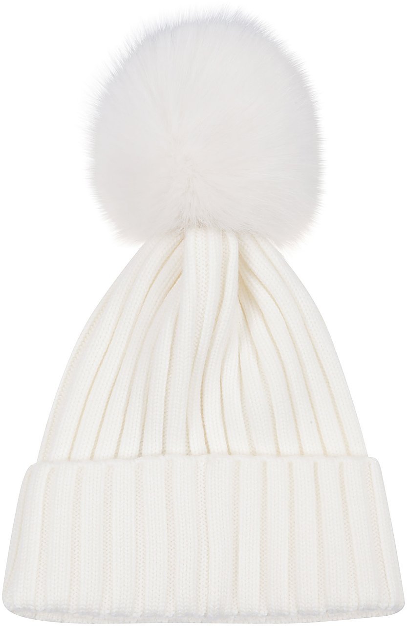 Moncler Tricot Beanie White Wit