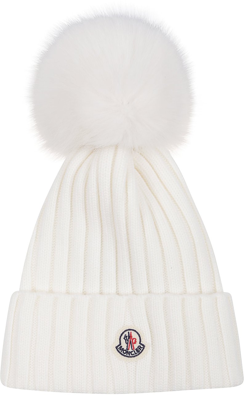 Moncler Tricot Beanie White Wit