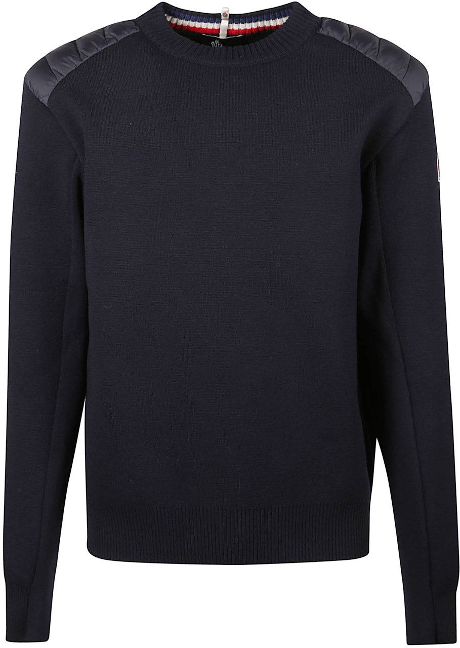 Moncler Tricot Padded Sweater Blue Blauw