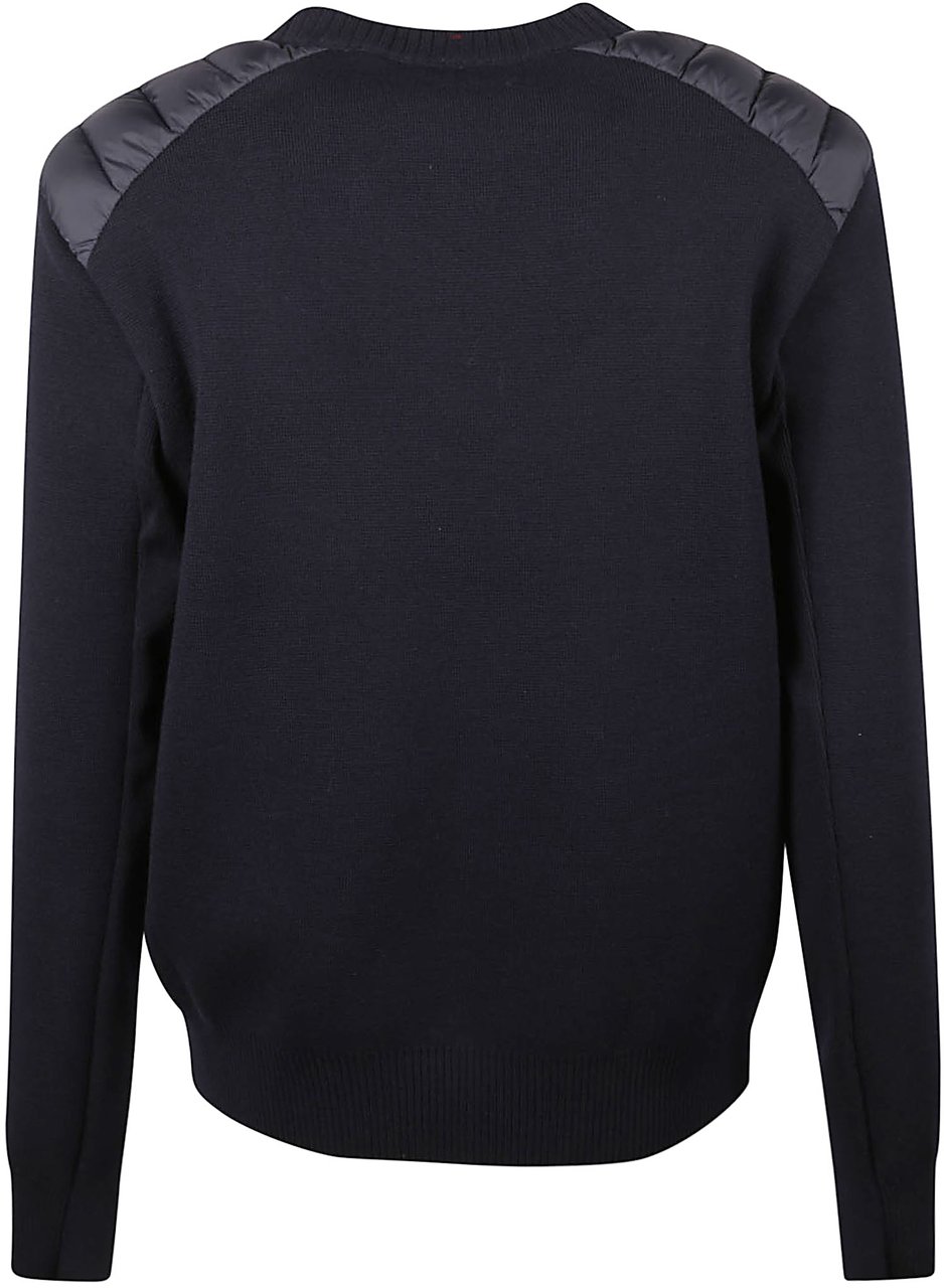 Moncler Tricot Padded Sweater Blue Blauw