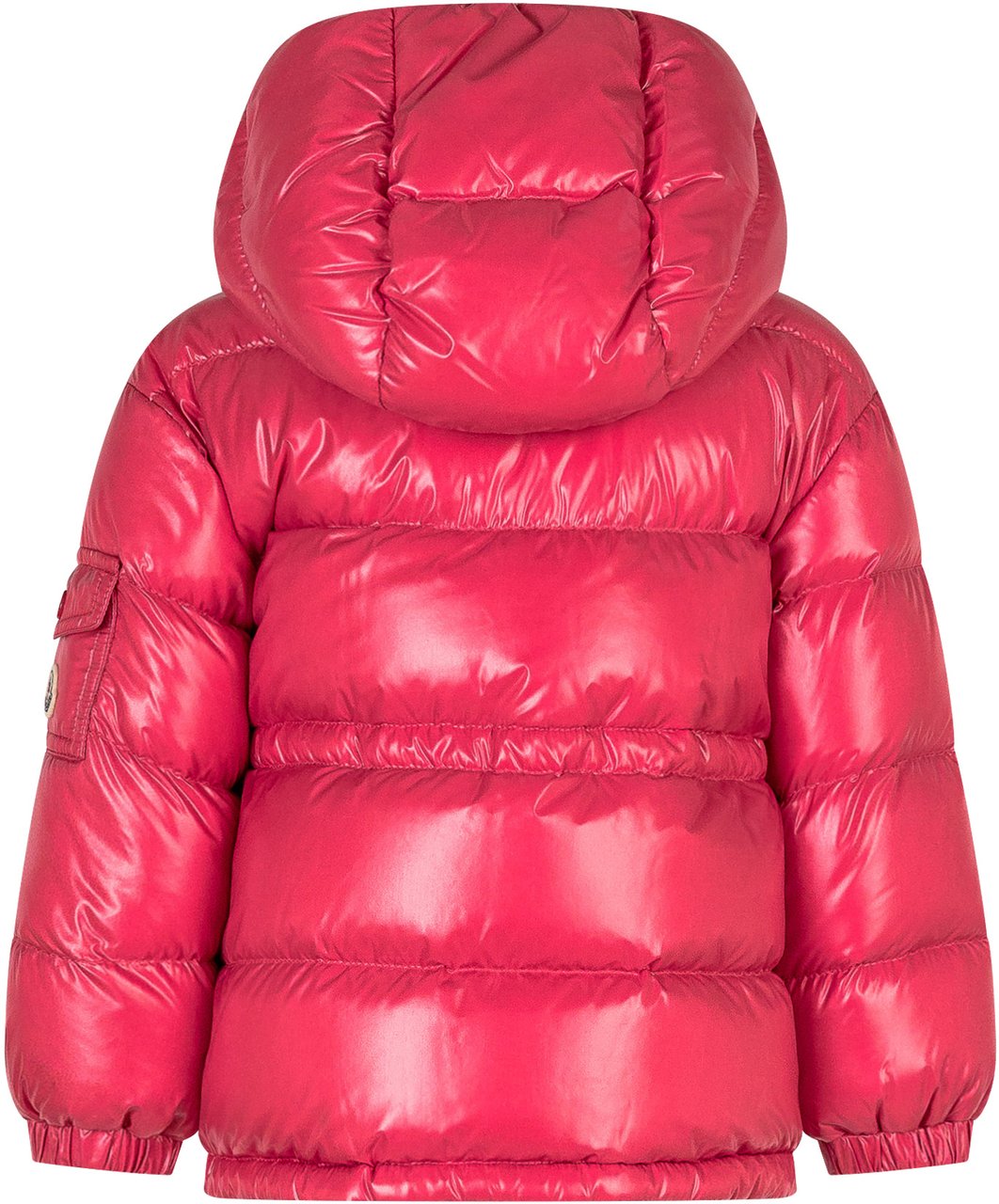 Moncler Moncler Kids Piumino Lucido Rosa con Cappuccio Rood