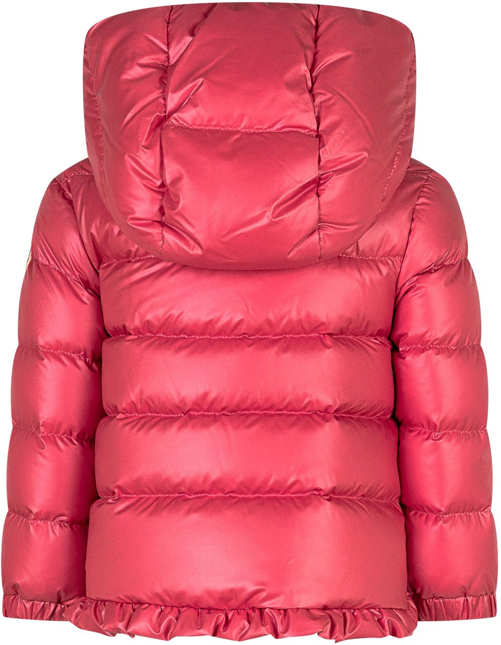Moncler Moncler Kids Piumino Rosa con Volant sul Fondo Rood
