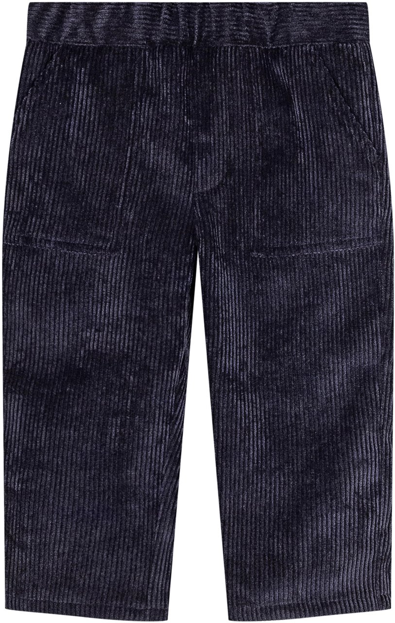 Moncler Moncler Kids Pantaloni in Velluto Blu Blauw