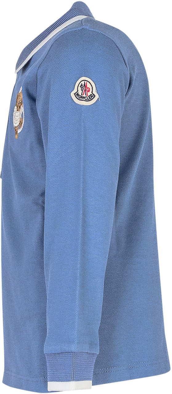Moncler Moncler Kids Polo con Ricamato Blauw
