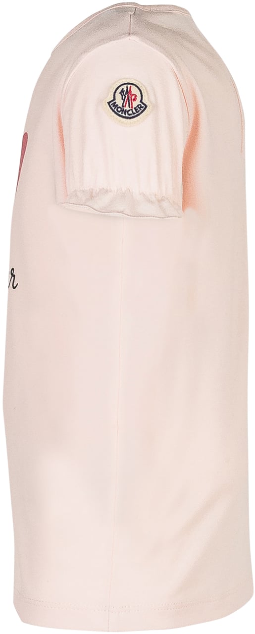 Moncler Moncler Kids T-Shirt Rosa con Cuore Roze