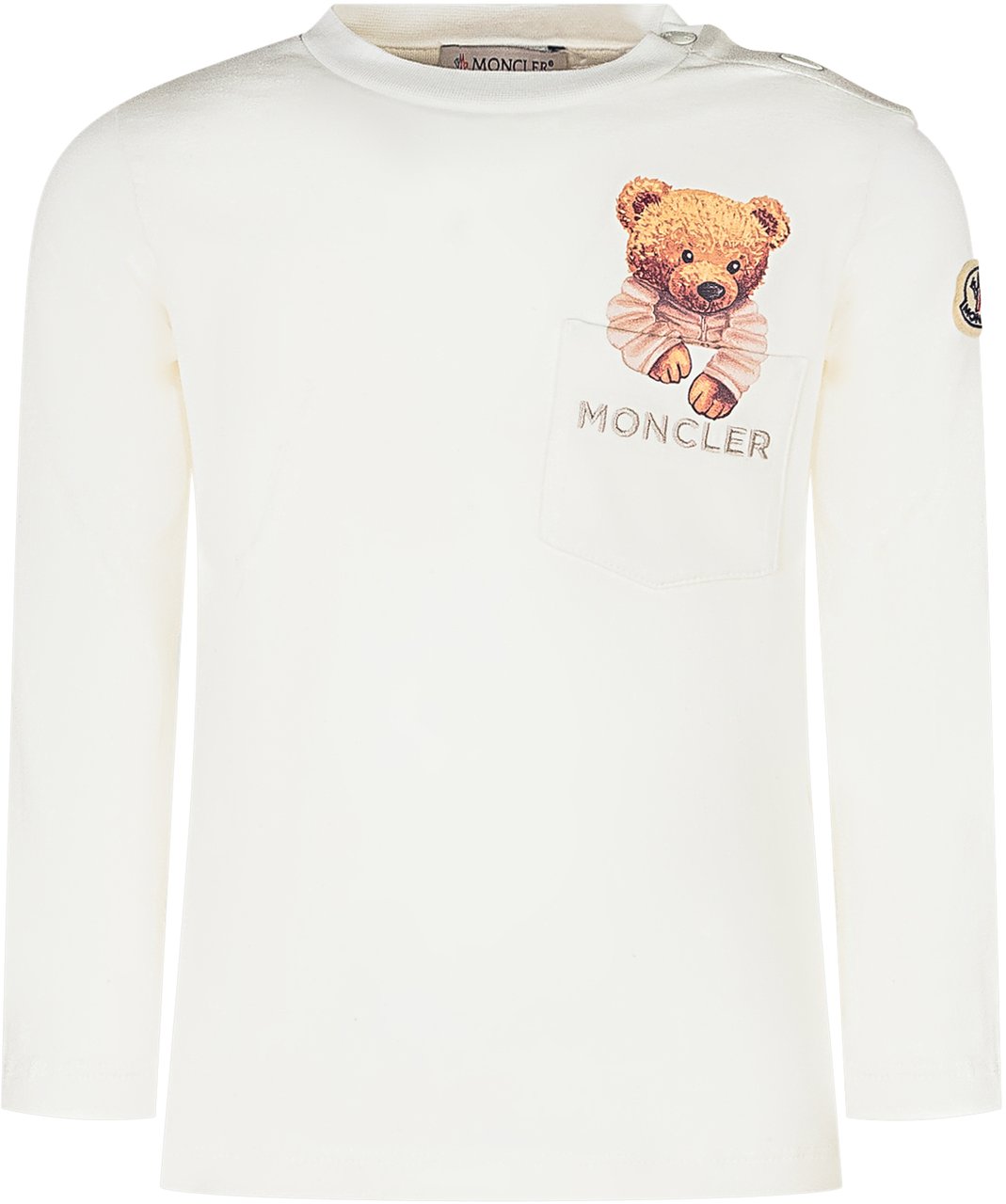 Moncler Moncler Kids T-Shirt Bianca con Orsetto Wit