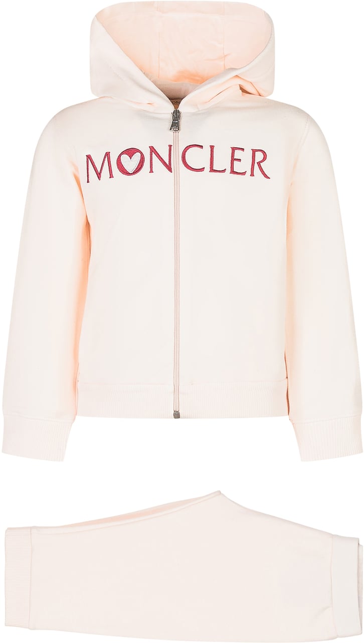 Moncler Moncler Kids Tuta Rosa con Cappuccio Roze