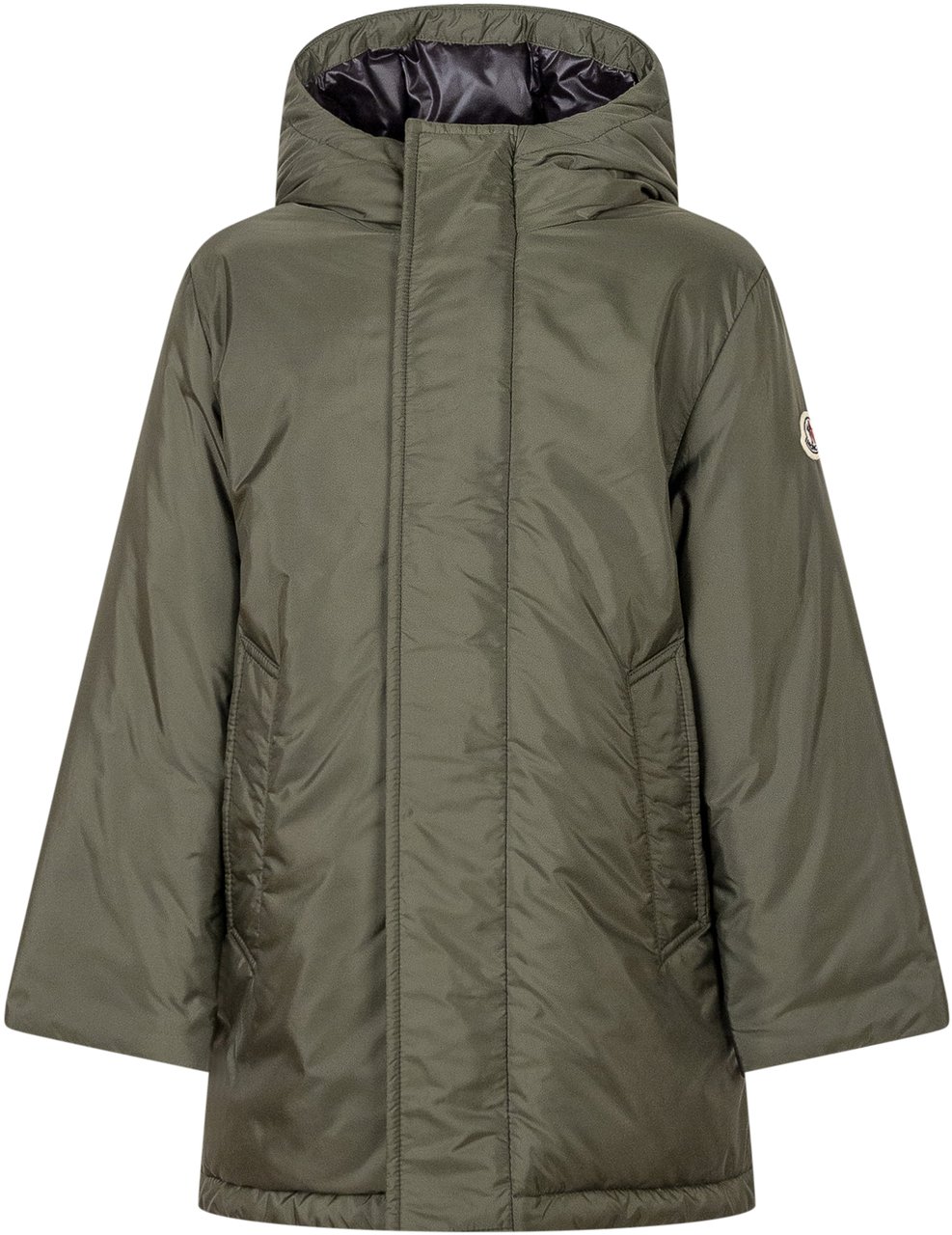 Moncler Moncler Kids Parka Verde con Cappuccio Groen