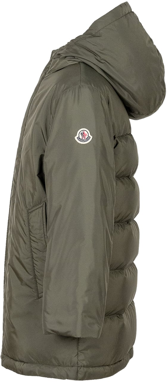 Moncler Moncler Kids Parka Verde con Cappuccio Groen