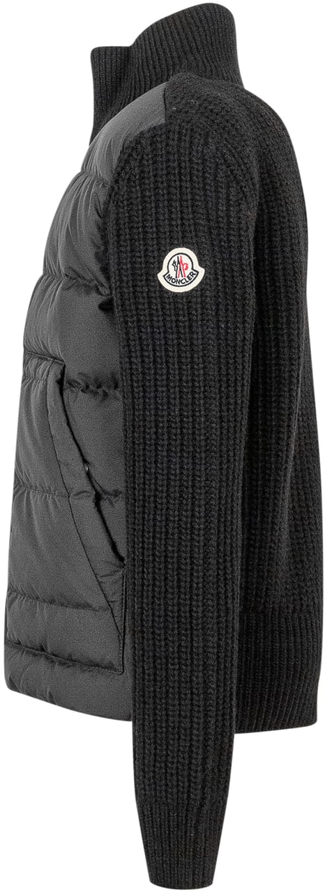Moncler Moncler Kids Giacca Ibrida con Maniche in Maglia Zwart