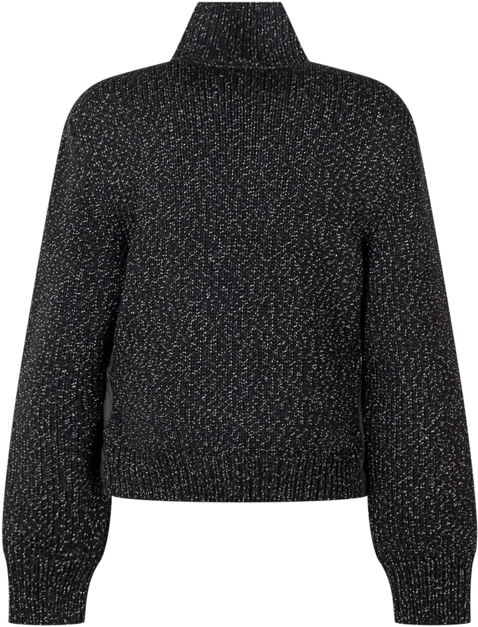 Moncler Giacca Nera Con Maniche In Maglia Moncler Enfant Zwart