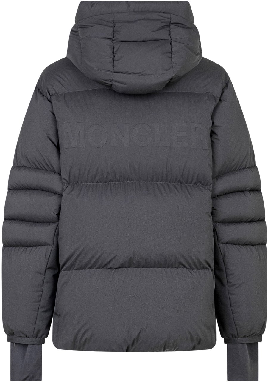 Moncler Grenoble Kids Piumino Nero con Cappuccio Donkergrijs