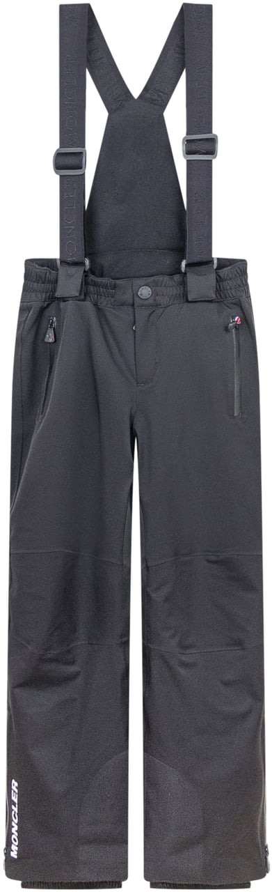 Moncler Kids Pantaloni da Sci Neri con Bretelle Zwart