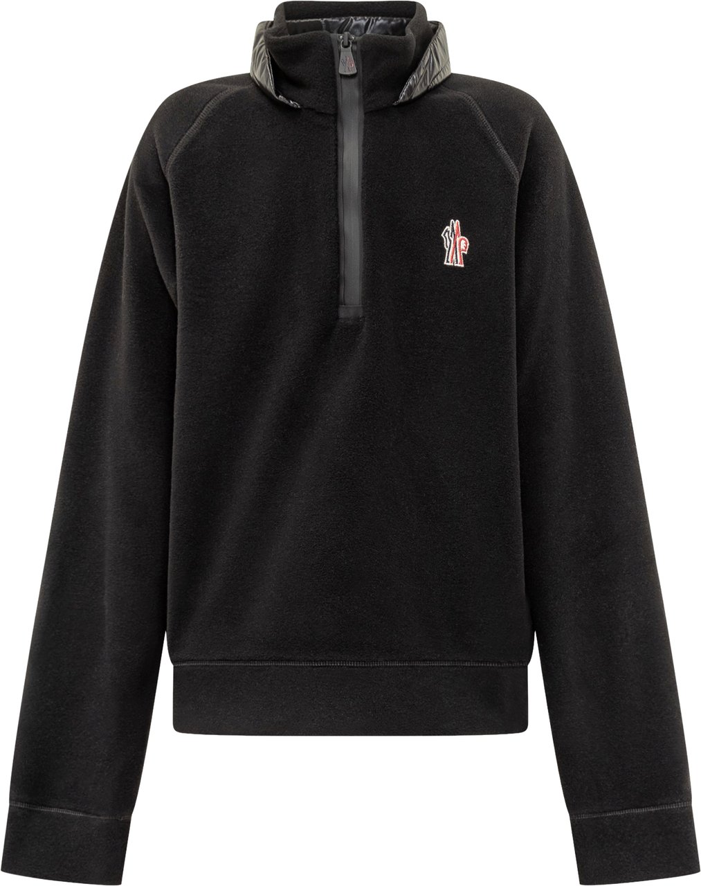 Moncler Felpa Nera Moncler Grenoble con Mezza Zip Zwart