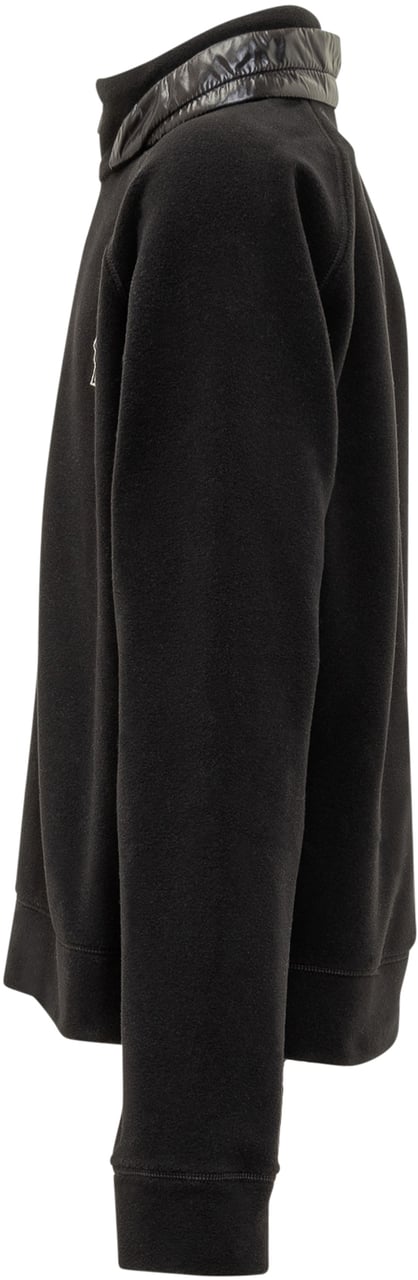 Moncler Felpa Nera Moncler Grenoble con Mezza Zip Zwart