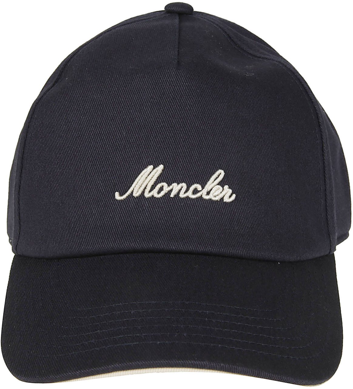 Moncler Logo Embroidered Baseball Cap Blue Blauw