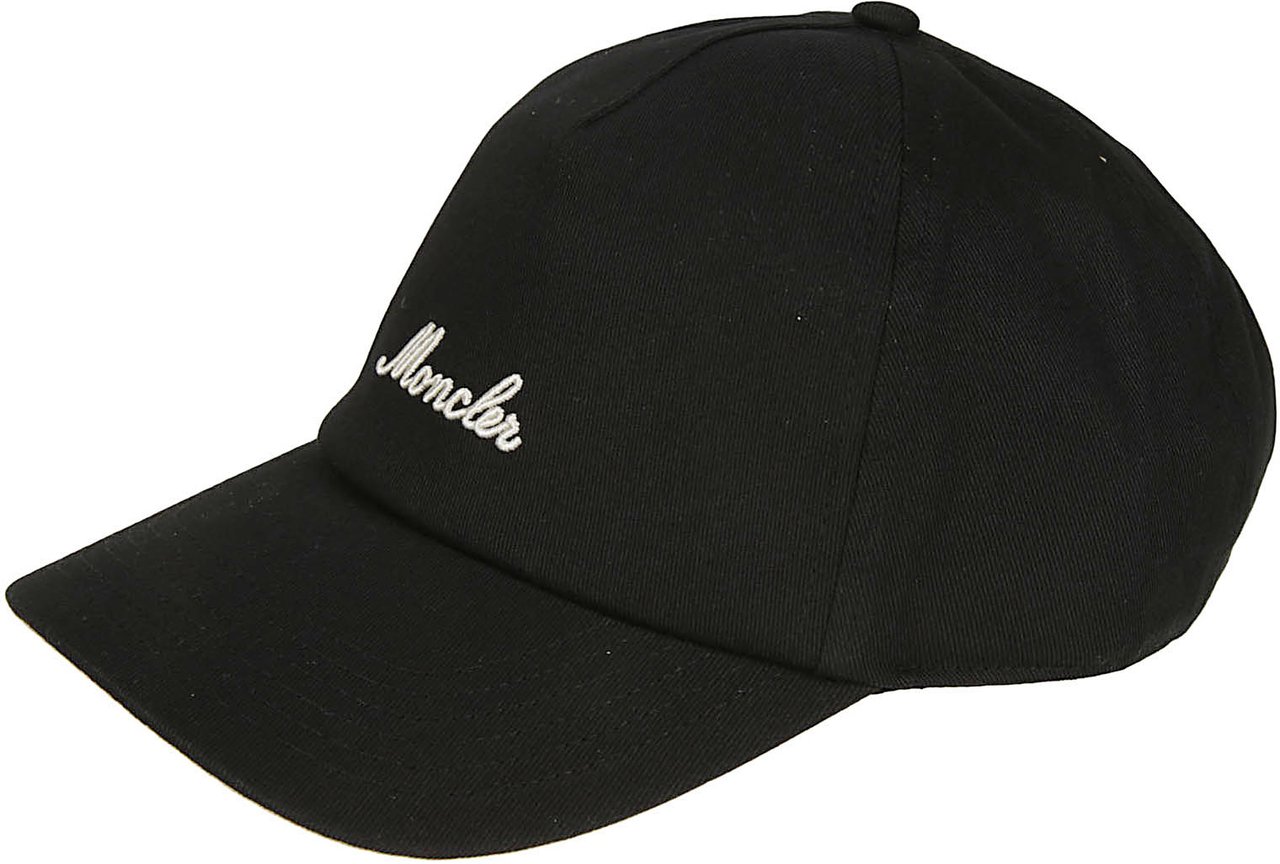 Moncler Logo Embroidered Baseball Cap Black Zwart