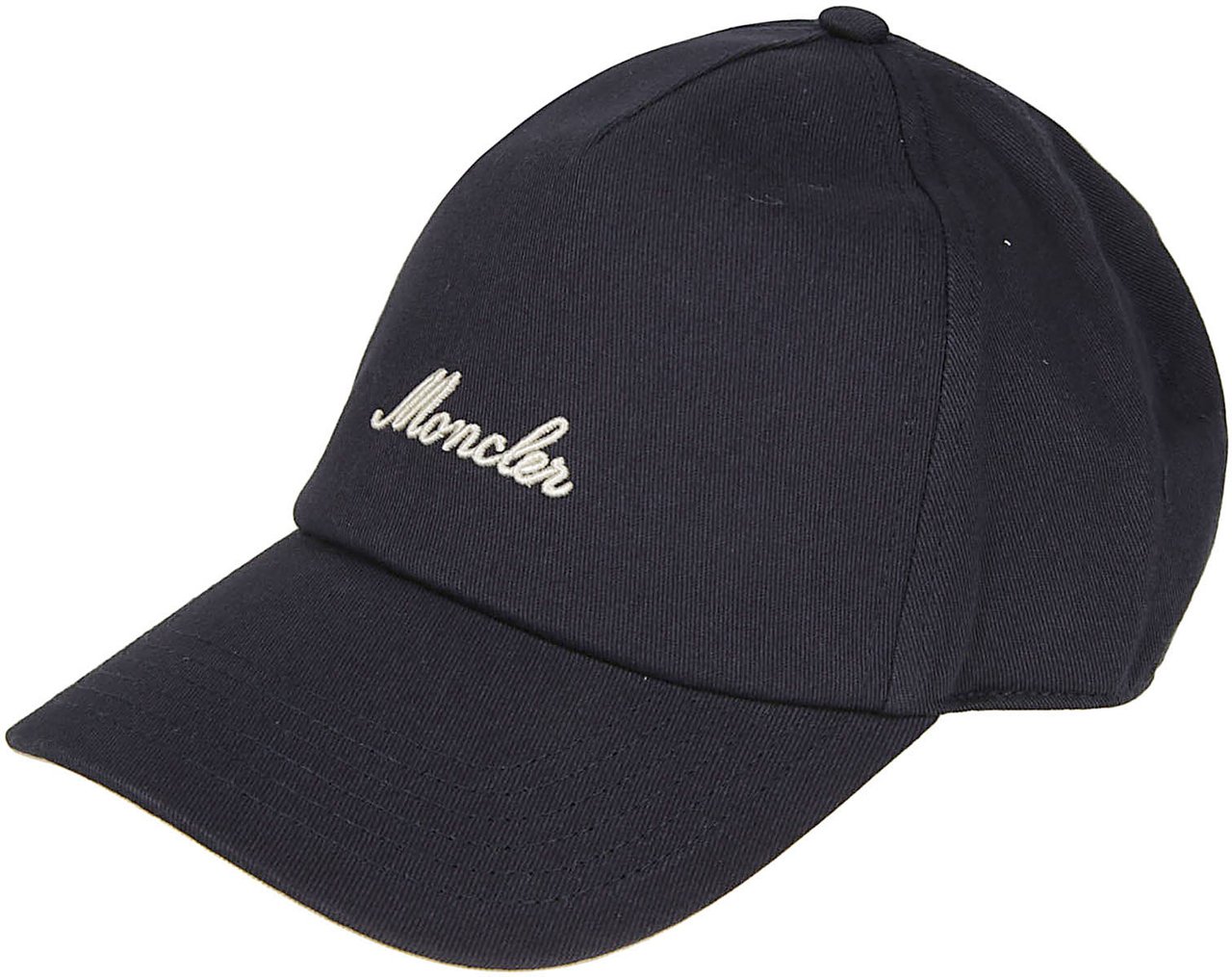 Moncler Logo Embroidered Baseball Cap Blue Blauw
