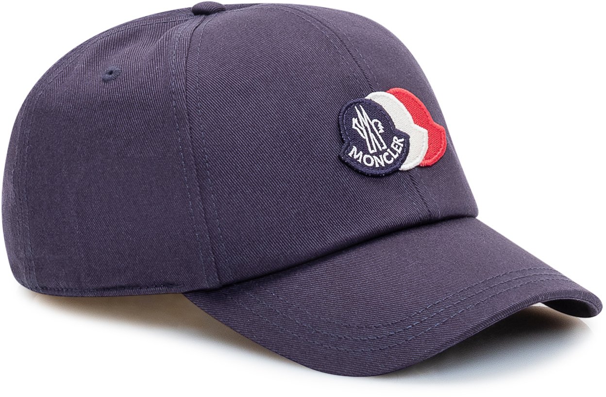 Moncler Cappello Baseball con Logo Ricamato Navy