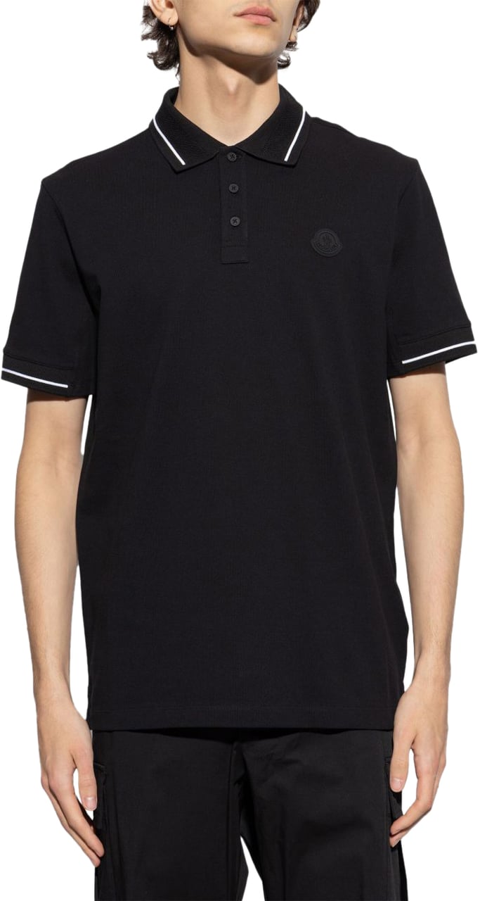 Moncler T-Shirts And Polos Black Zwart