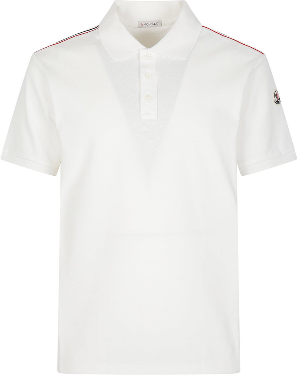 Moncler Short Sleeve Polo Shirt White Wit