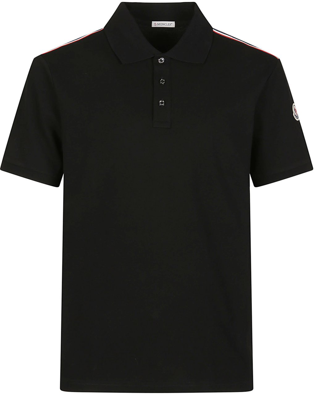 Moncler Short Sleeve Polo Shirt Black Zwart