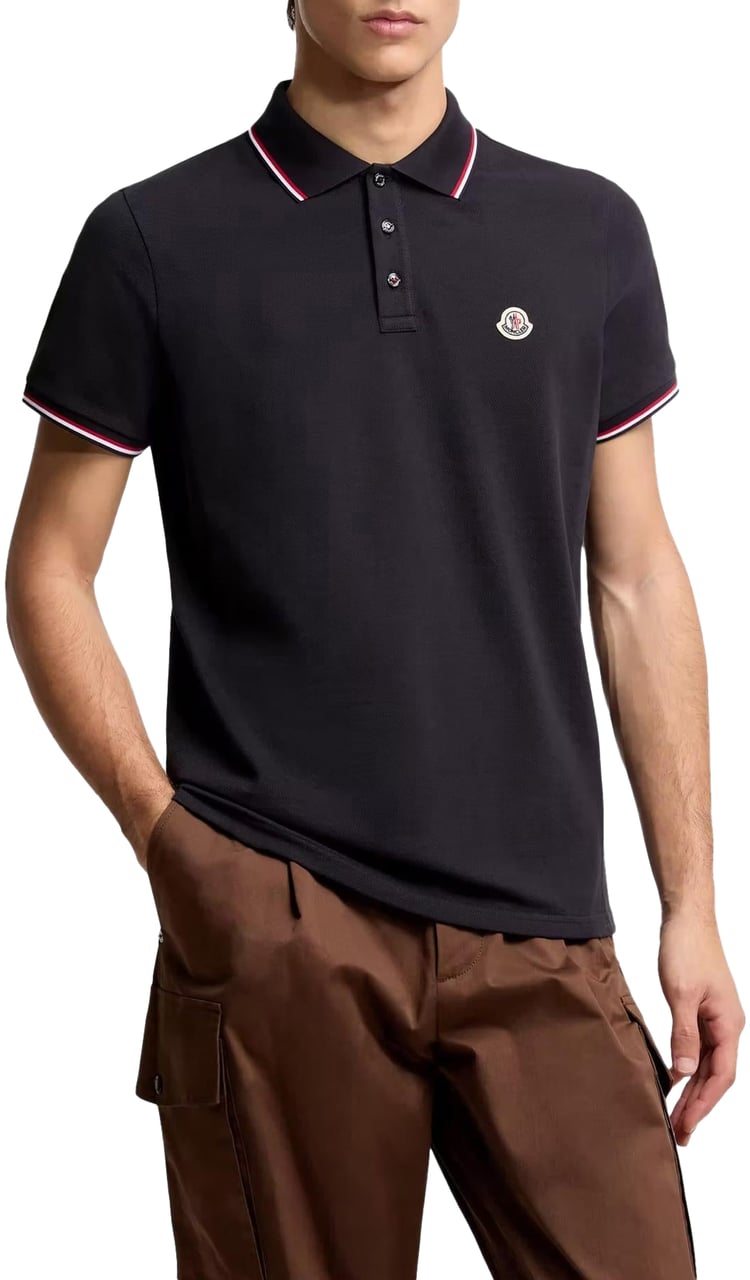 Moncler Heren Ss Polo Blauw