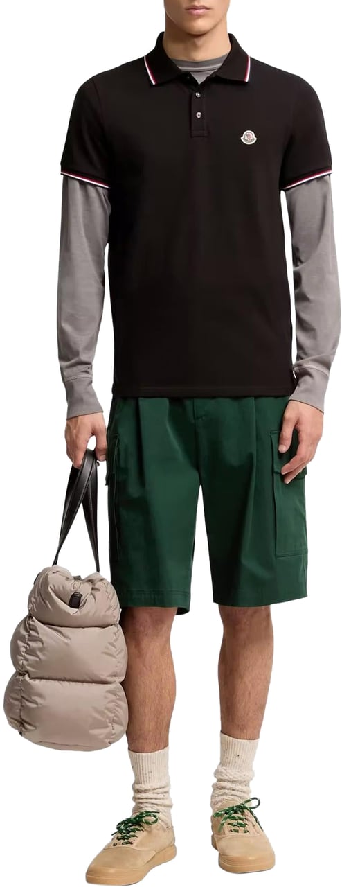 Moncler Heren Ss Polo Zwart