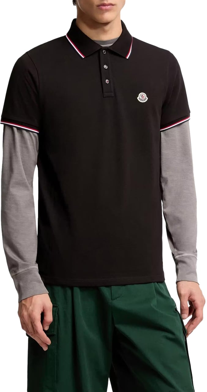Moncler Heren Ss Polo Zwart