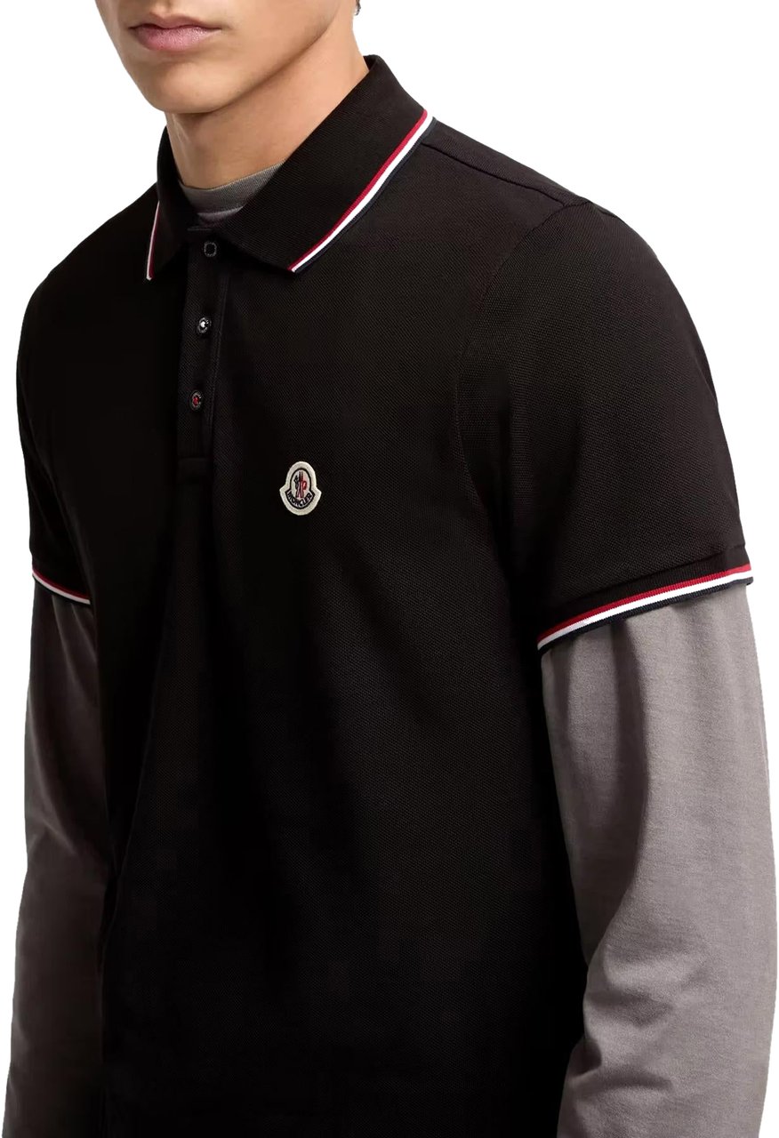 Moncler Heren Ss Polo Zwart