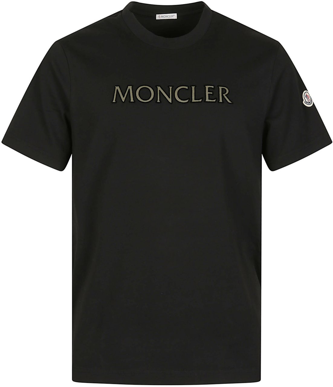 Moncler Logo Print T-shirt Black Zwart