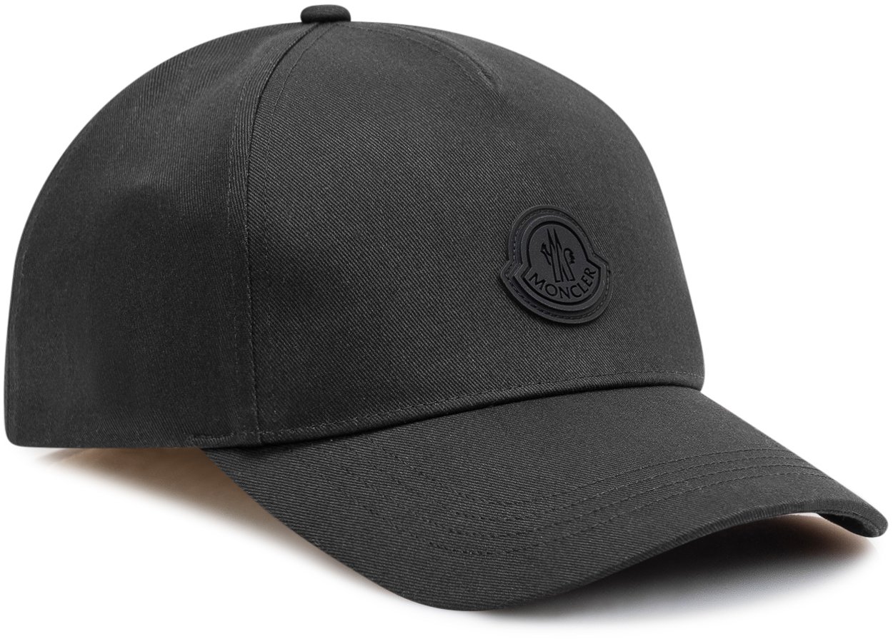 Moncler Cappello Baseball con Visiera Curva Zwart