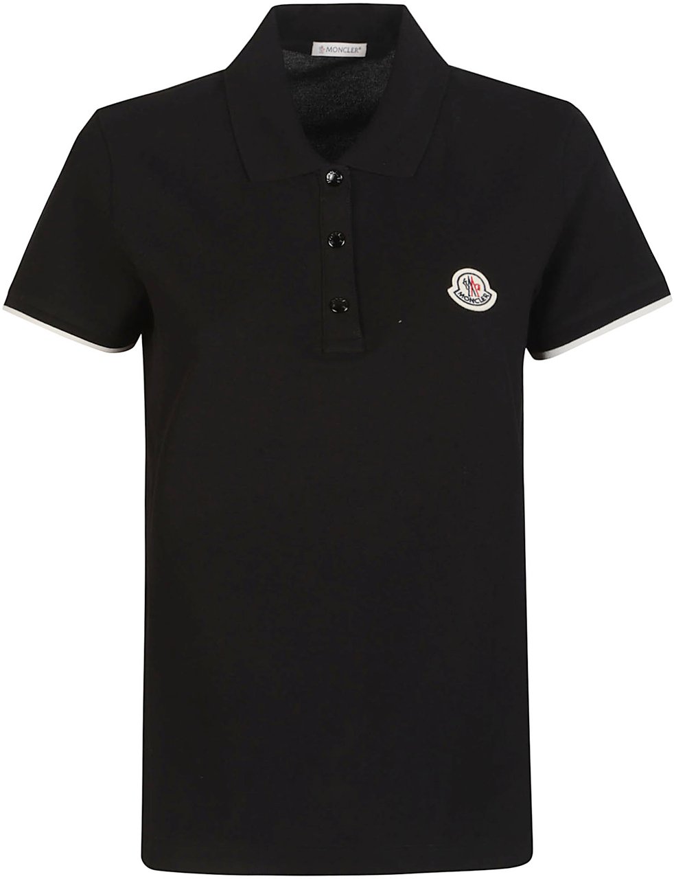 Moncler Short Sleeve Polo Shirt Black Zwart