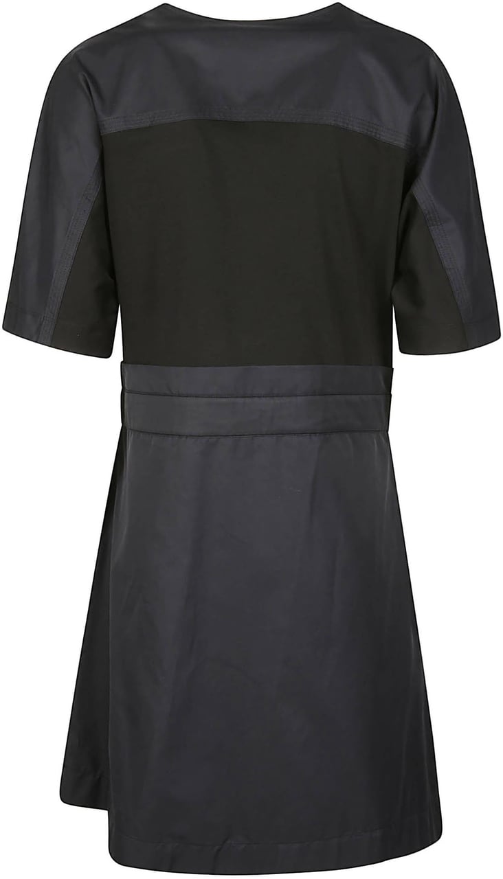 Moncler Short Sleeve Dress Black Zwart