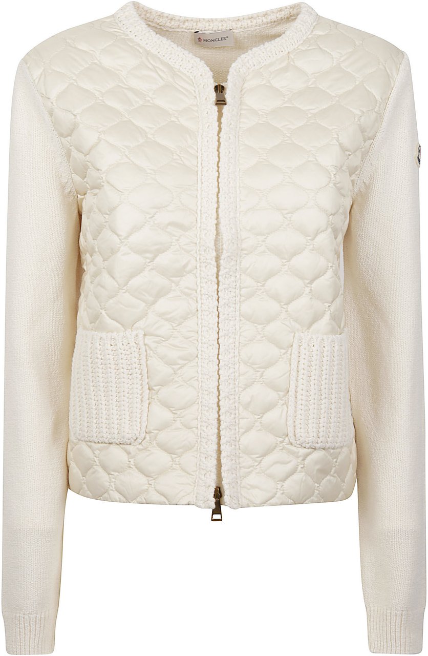 Moncler Tricot Cardigan White Wit