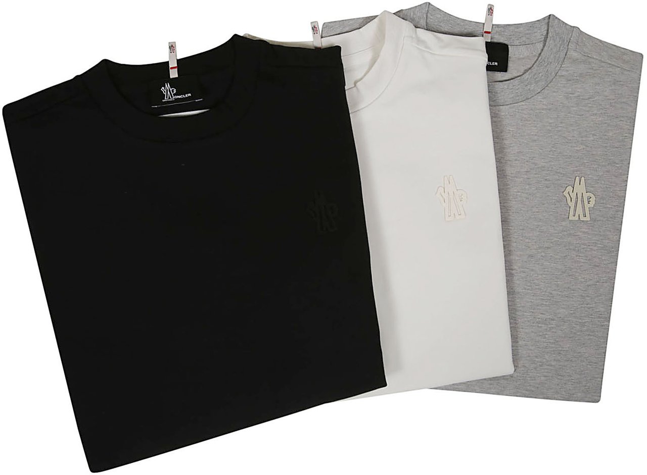 Moncler 3 Pack Logo Patch T-shirt Multicolour Divers