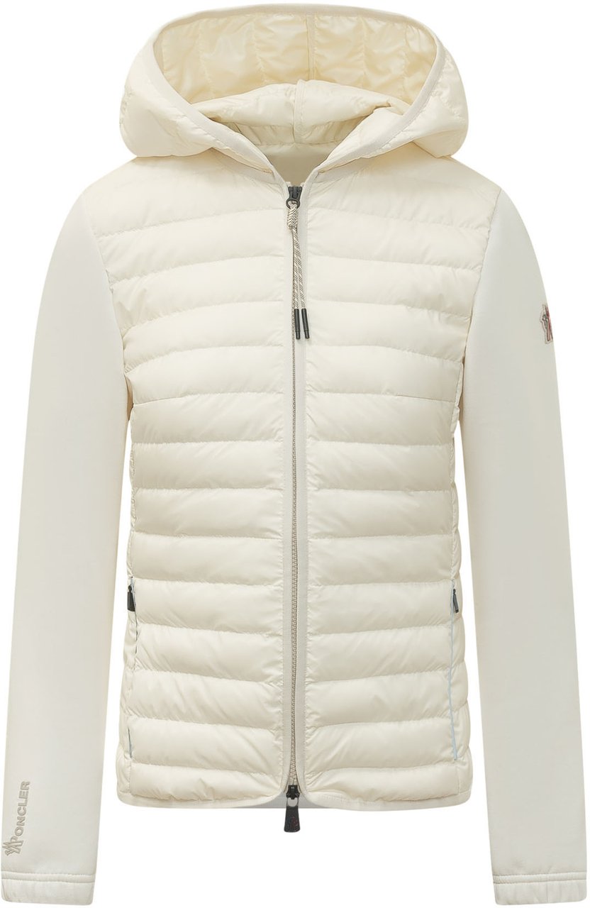 Moncler Cardigan Ibrido con Cappuccio e Zip Wit