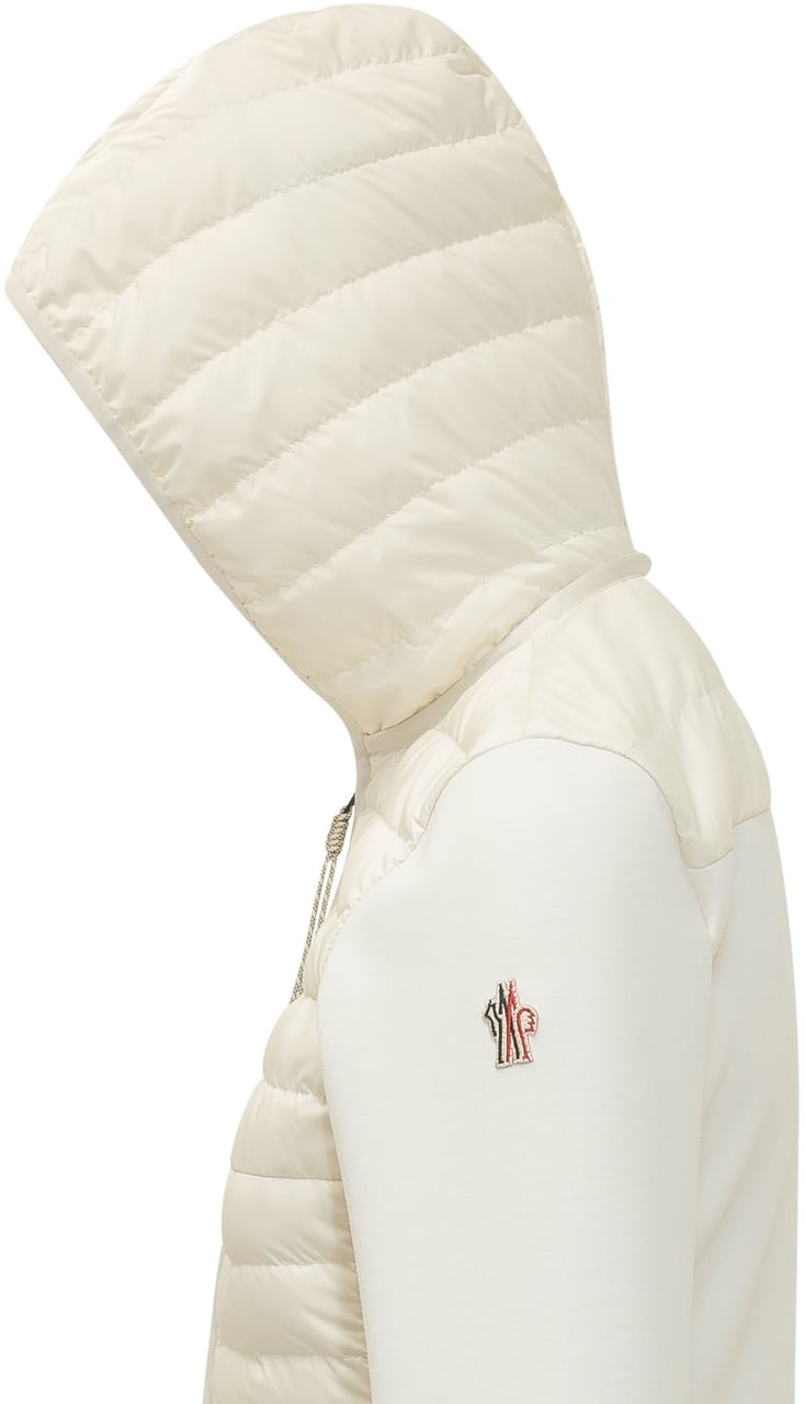 Moncler Cardigan Ibrido con Cappuccio e Zip Wit