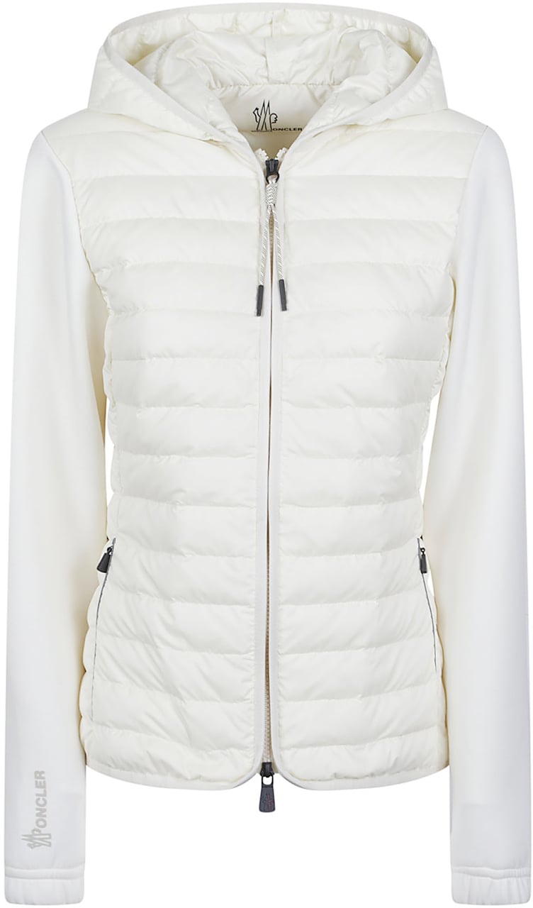 Moncler Zip Up Cardigan White Wit