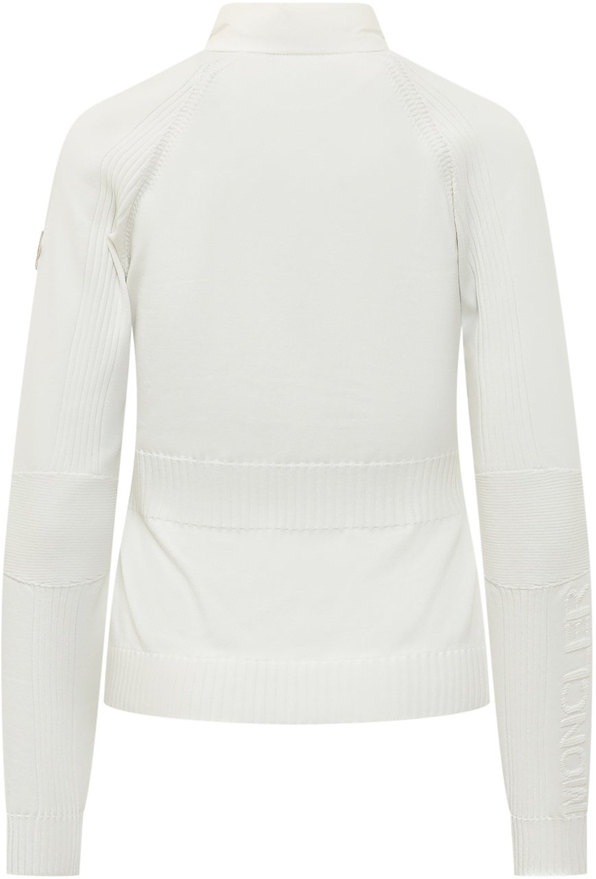 Moncler Cardigan con Inserti Trapuntati e Zip Wit