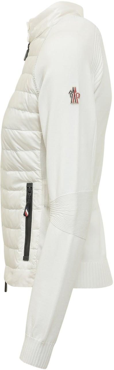 Moncler Cardigan con Inserti Trapuntati e Zip Wit