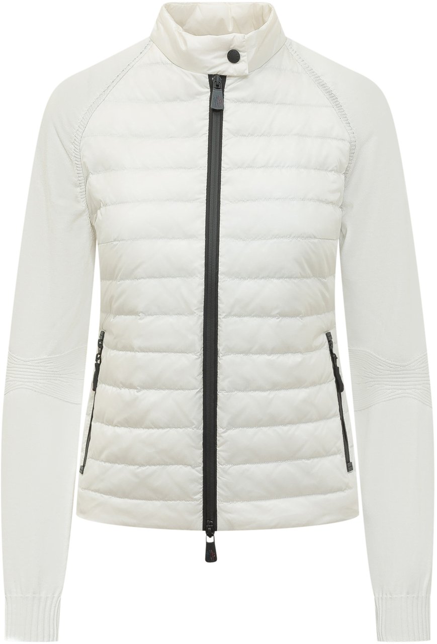 Moncler Cardigan con Inserti Trapuntati e Zip Wit