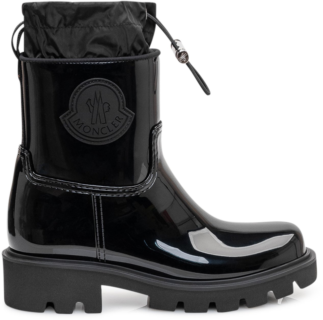 Moncler Stivale da Pioggia Kickstream con Suola Carrarmato Zwart